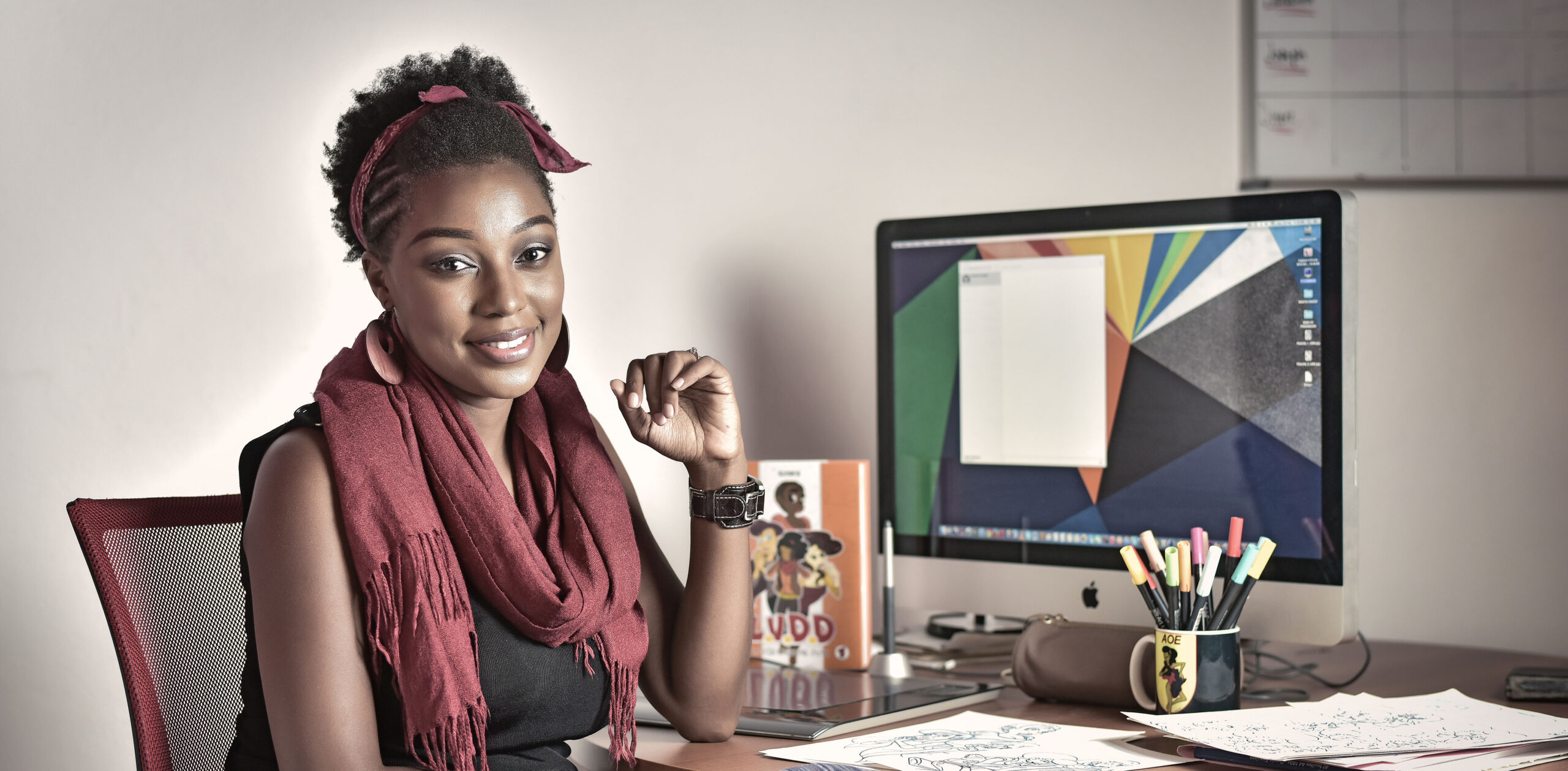 La artista, curadora y directora del festival de cómic Bilili BD (Congo), Joëlle Epée Mandengue