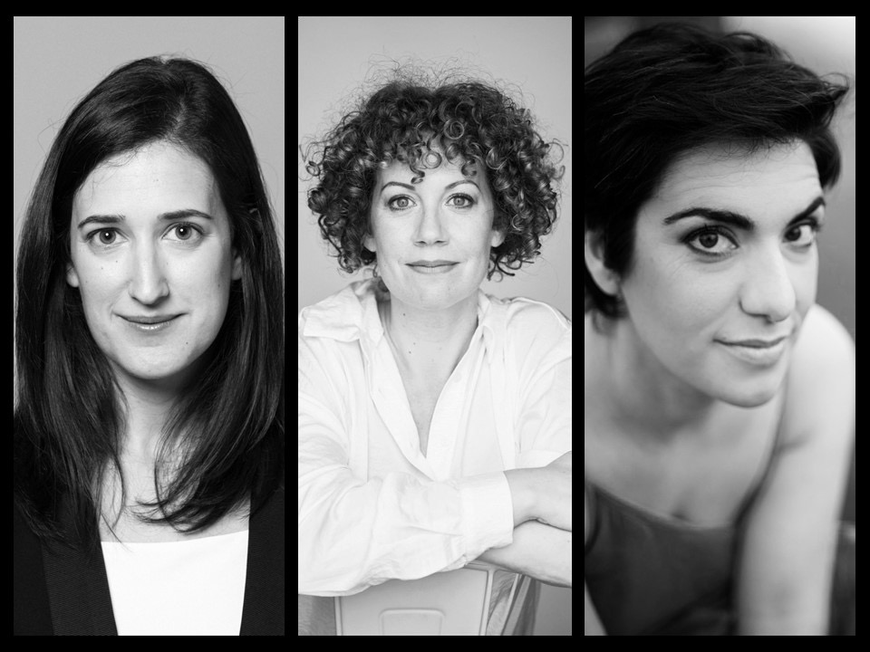 Elenco de 'Rogles de cançons i misèria'. De izquierda a derecha, Paula Llorens, Raquel Piera e Isabel Martí.