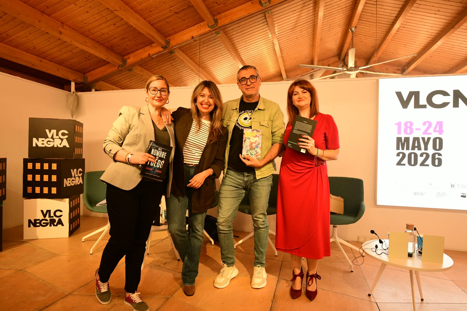 Myriam Imedio, Sonia Valiente, Joan Carles Ventura y Carme Cardona, en VLC NEGRA